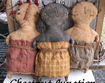 Stump Sisters EPATTERN...primitive country cloth doll craft digital download sewing pattern...PDF...1.99
