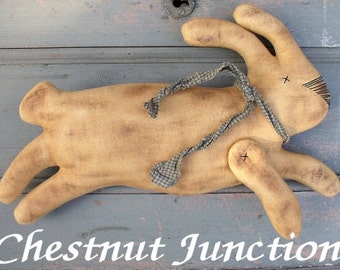 Leaping Rabbit EPATTERN...primitive country easter bunny rabbit cloth doll craft digital download sewing pattern...PDF...1.99