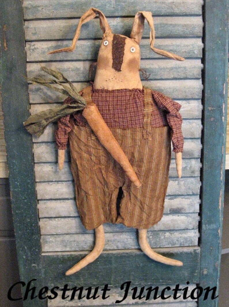 Roscoe Rabbit EPATTERN... Primitive Bunny Cloth Doll Craft - Etsy