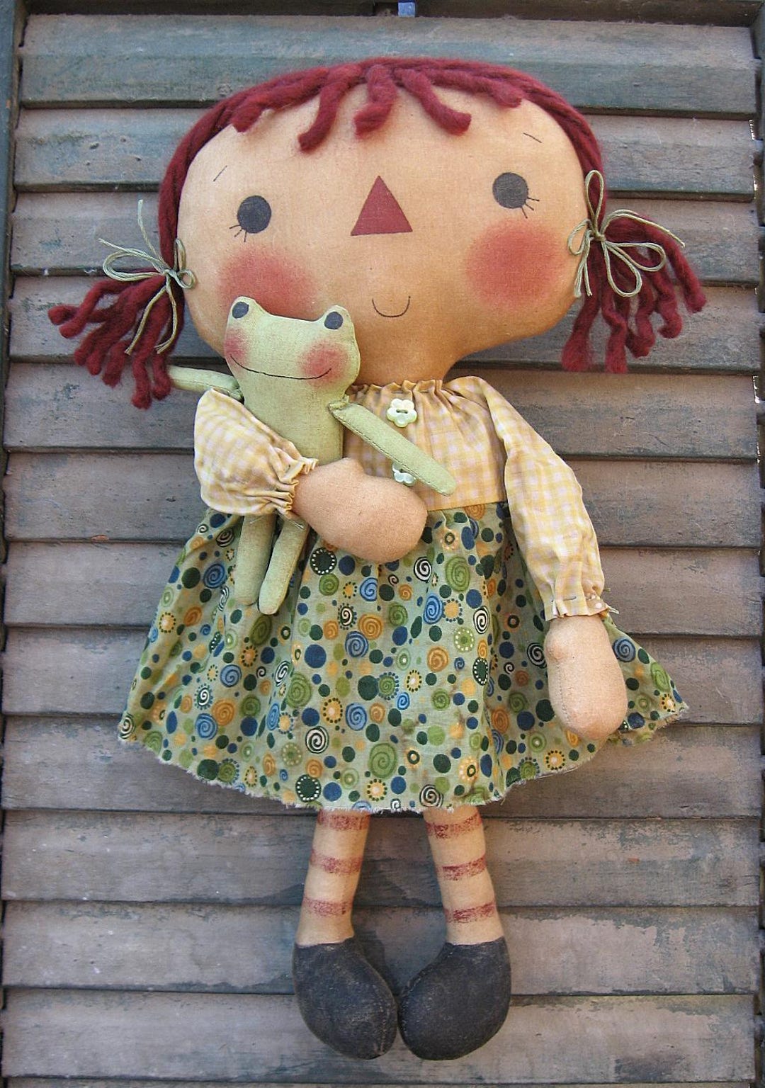 Froggie Ann EPATTERN... Primitive Country Raggedy Cloth Doll Craft ...