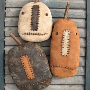 Three Jacks EPATTERN...primitive country halloween pumpkin cloth doll craft ornament digital download sewing pattern...PDF...1.99