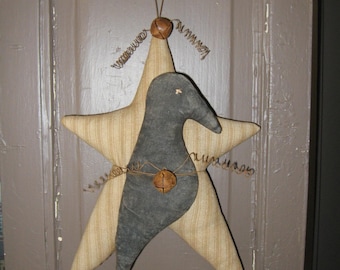 Star Crow Hanger EPATTERN...primitive country craft digital download sewing pattern...PDF...1.99
