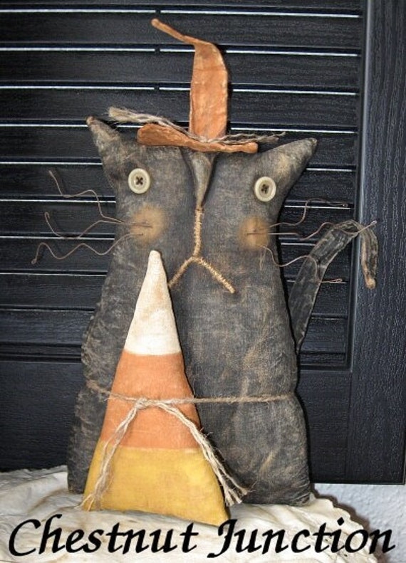 Kitty Korn Epatternprimitive Black Cat Witch Halloween Cloth