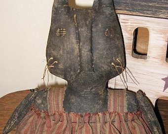 Reba Rabbit EPATTERN -primitive country easter spring cloth doll bunny rabbit digital download sewing pattern - PDF - 1.99