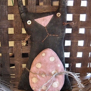 Hennie Hare EPATTERN...primitive black easter rabbit cloth doll craft digital download sewing pattern...PDF...1.99