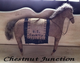 Cavalry Horse EPATTERN-primitive cloth doll craft digital download sewing pattern- PDF- 1.99