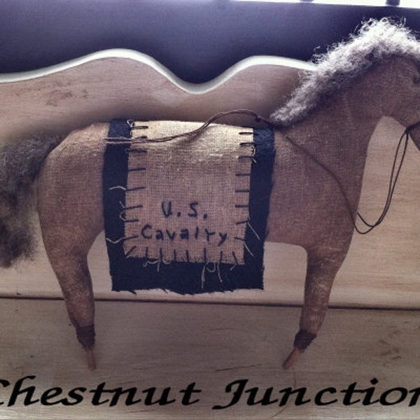 Cavalry Horse EPATTERN-primitive cloth doll craft digital download sewing pattern- PDF- 1.99