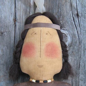 Mrs Indian EPATTERN - primitive thanksgiving fall autumn cloth doll craft digital download sewing pattern - 1.99 - PDF