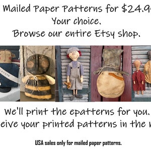 5 Mailed Paper Patterns...You Choose...Receive in the US Mail...USA Sales Only