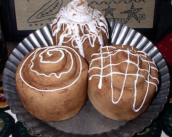 Cinnamon Buns EPATTERN...primitive country fake food cloth kitchen crafts digital download sewing pattern...PDF...1.99
