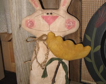 Tulip Hare EPATTERN...primitive easter spring bunny rabbit cloth doll digital download sewing craft pattern design...PDF...1.99