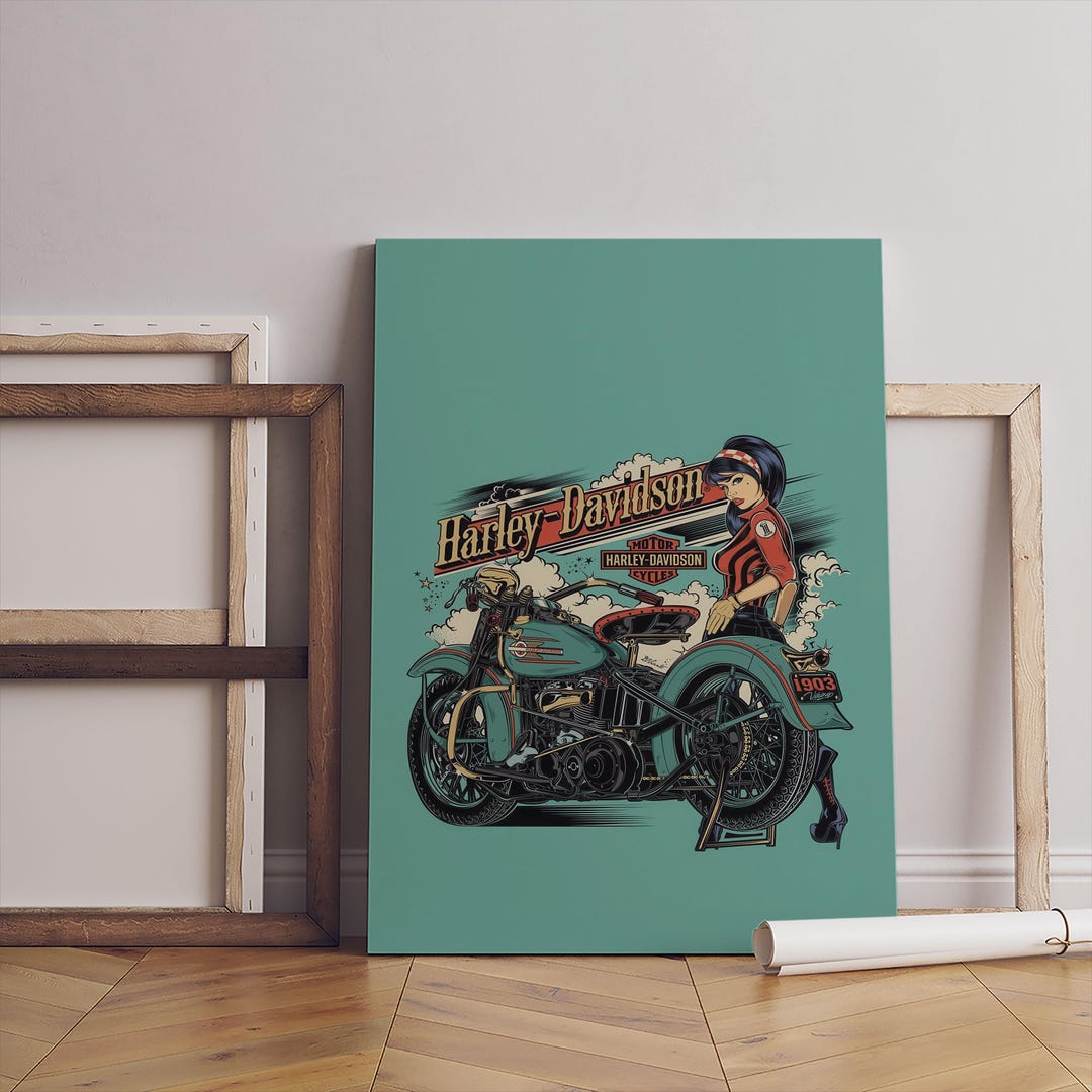 Harley Davidson Poster, Artwork Wall Art, Canvas Print,poster Gift ...