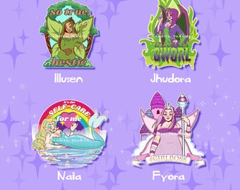 Neopets Faeries Acrylic Charms – Double-Sided Holographic Keychains | Illusen, Jhudora, Fountain Faerie, Fyora | Kawaii 2000s Fan Merch