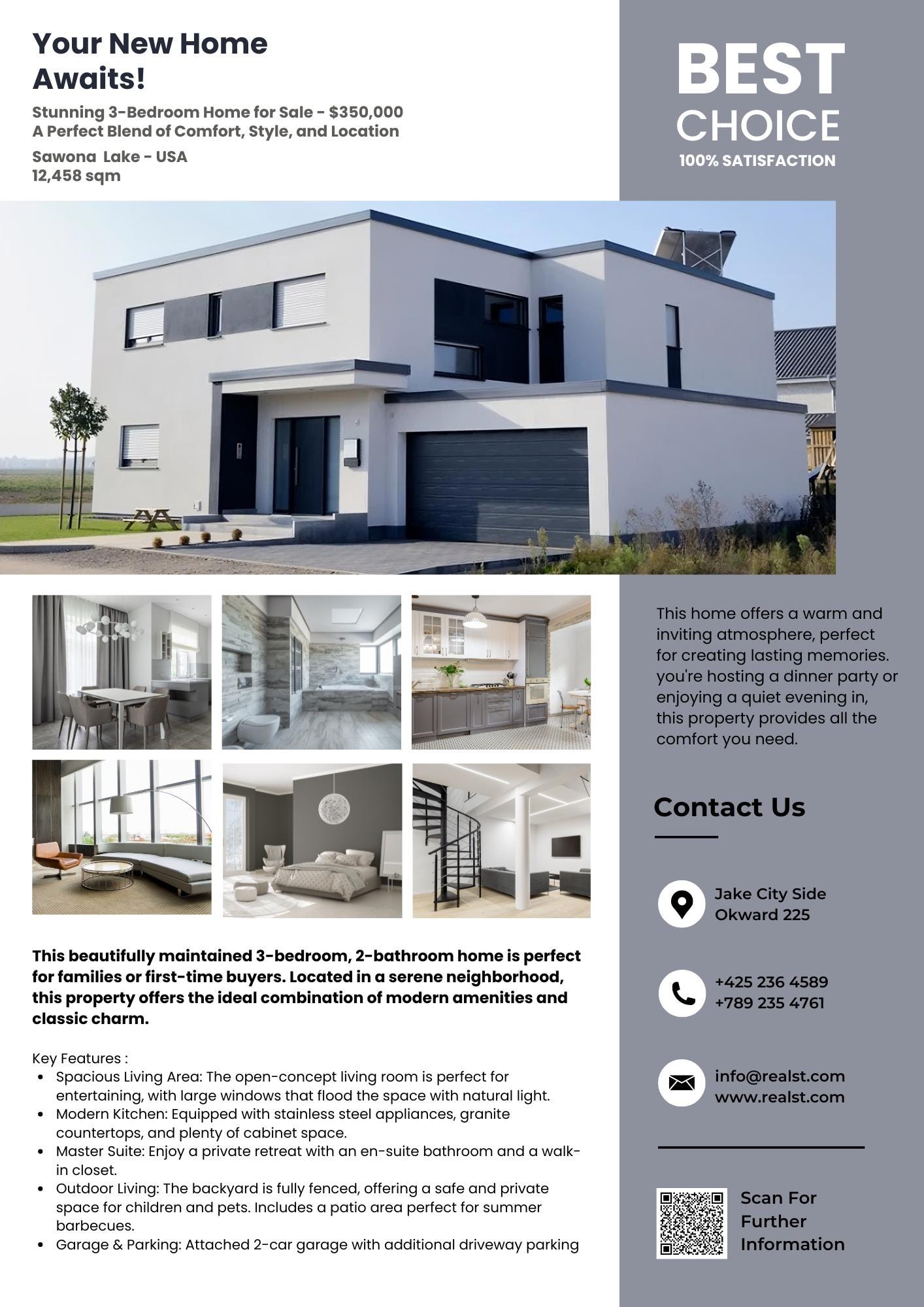 Editable Real Estate Flyer Template | Modern Listing, Open House (canva ...