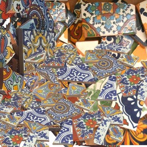 Broken Tiles Mexican Talavera Tiles for Mosaics