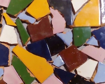 10 Pounds of Broken Talavera Mexican Ceramic Tile in Solid Colors