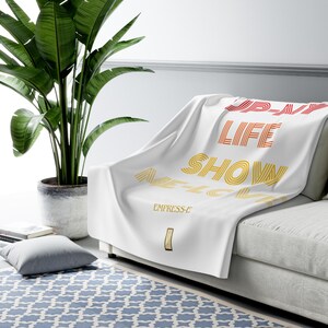 Sherpa Fleece Blanket - LIGHT up my LIFE, Cozy Throw, Soft Bedding, Warm Cover, Bedroom Decor Accent, Gift for Her