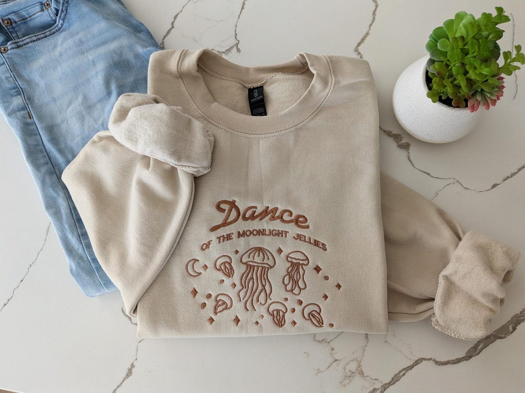 Inspired by Stardew Valley Embroidered Moonlight Jellies Sweatshirt | Video Game Fan Art Sweater | Pixel Video Game Gift - Etsy
