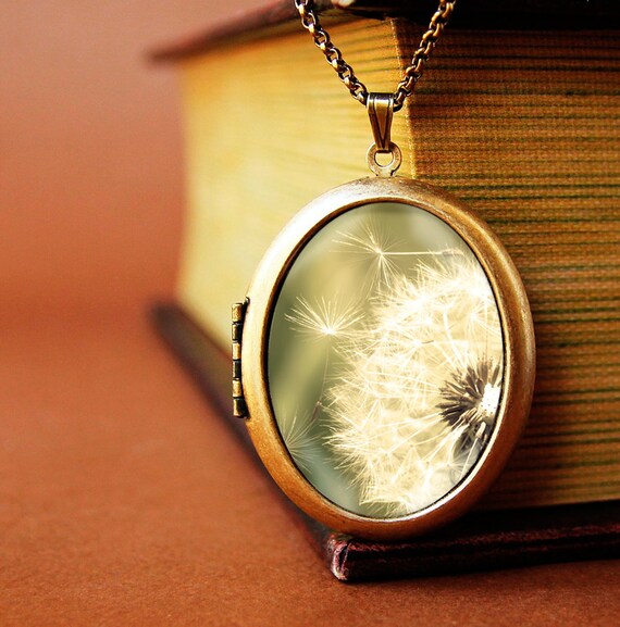 Photo locket photo pendant art locket Dandelion photography | Etsy