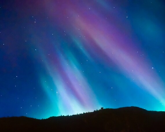 Northern Lights Starry Sky Night Zodiac Winter Photo Etsy