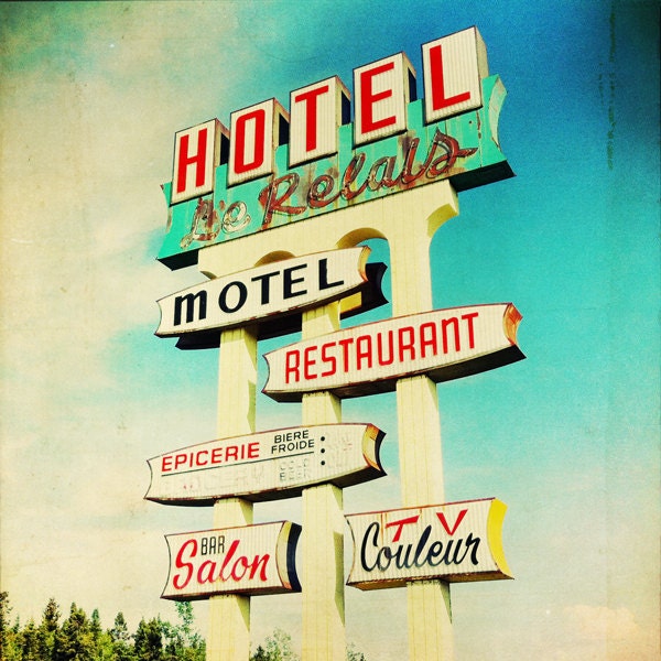 Vintage Neon Signs Print Collection Car Trip Retro Modern - Etsy