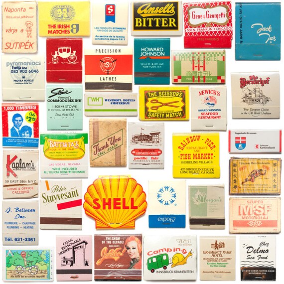 Matchbooks cardboard matches match books retro modern mid Etsy