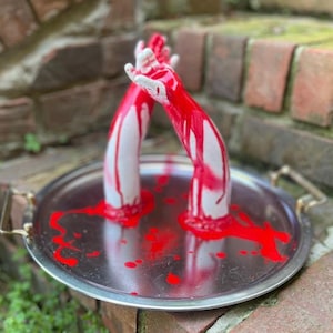 horror scary gothic bloody serving dish jewelry tray goth haunted tray Halloween decor
