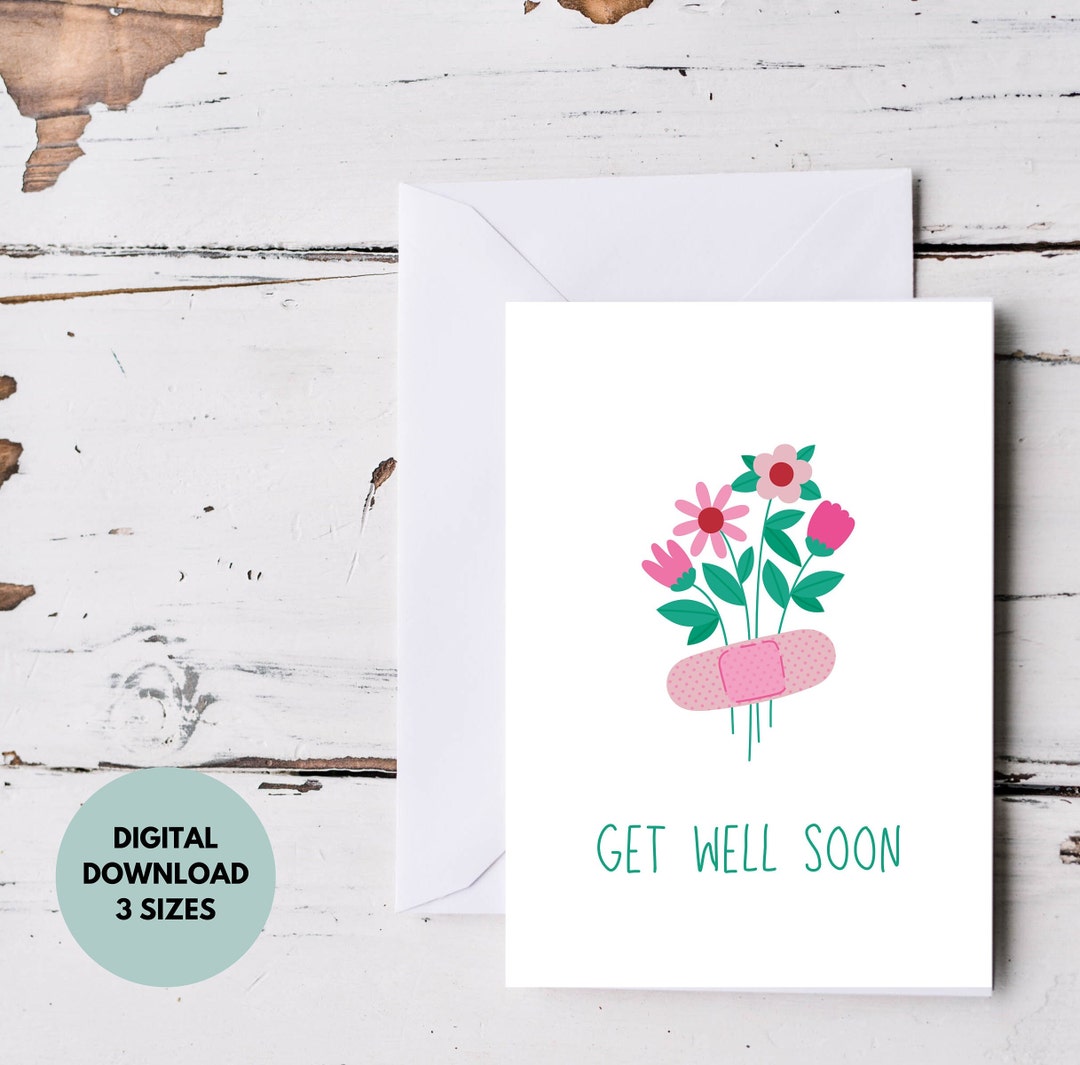Printable Get Well Soon Card Feel Better Card Etsy
