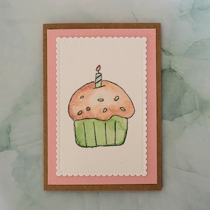 Handgemachter Geburtstagskarten-Cupcake