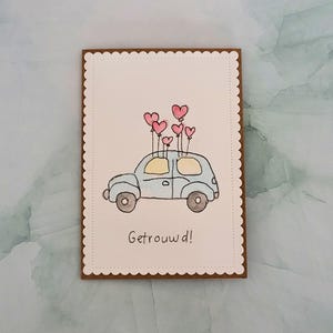 Carte de vœux faite à la main pour les mariés
