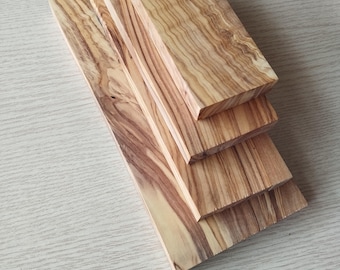 Handmade Olive Wood Knife Handles: 5" x 1.5" x 0.25" Kiln-dried Olive Wood