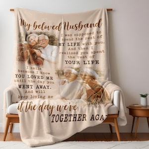 To My Husband Blanket, Custom Photo Couple Blanket, Christmas Gift for Husband from Wife, Anniversary Gift For Him,Father&#39;s Day Gift For Dad