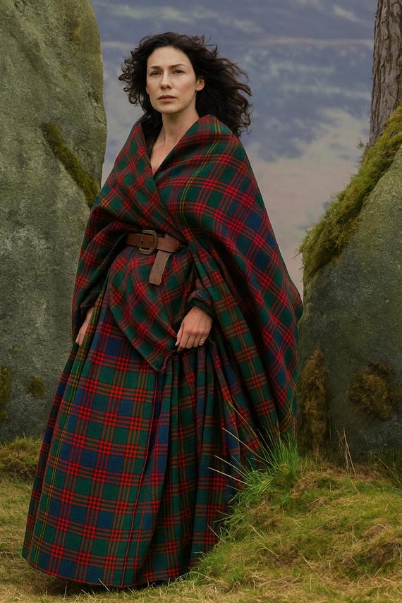 Highlander Great Kilt for Women - 16th Century Traditional Tartan Renaissance Scottish Costume - Great Kilts