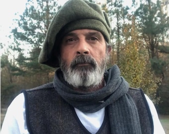 Men's Wool Scottish Bonnet Hat Highlander Traditional Kilt Scot Beret Tam Hat - USA Stock - Available in 7 Colors