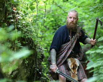 Kilt tradizionali delle Highlands, kilt scozzese vintage fatto a mano da uomo, disponibile in oltre 40 tartan clan.