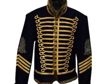 Napoleonic Hussar Jacket 19th Century Vintage 100% Blazer Wool Military Uniform Tunic Pelisse Jimi Hendrix Jacket