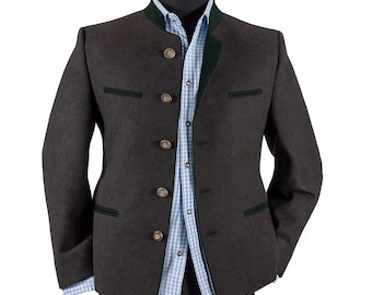 Giacca Trachten da uomo - Giacca Loden tirolese grigio antracite / Giacca Lederhosen tedesca bavarese / Costumi dell'Oktoberfest