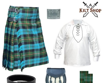 Scottish Kilt Set 6 PCS Traditional Vintage Wedding Kilt Outfit Men's Kilt Deal Available in 40+ Tartans
