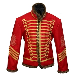 Vintage Napoleonic Hussar Jacket 19th Century Blazer Wool Military Uniform Tunic Pelisse Jimi Hendrix Jacket Costume Jacket in 16+ Colors