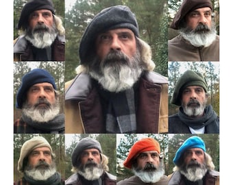 Men's Scot Bonnet Hat Scottish Wool Tam Hat Highlander Traditional Kilt Beret Available in 10 Colors