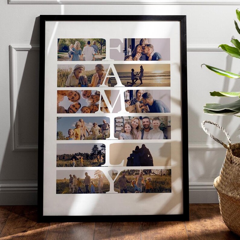 Personalized Family Photo Collage Art: Custom Printable Gift (digital ...
