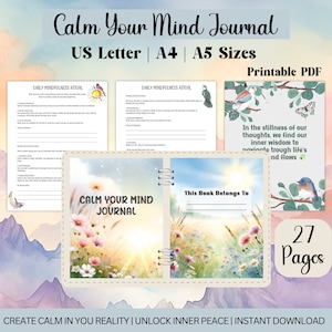 Calm Your Mind Journal, Self-Compassion and Relaxation Workbook, Techniques for Stress Relief