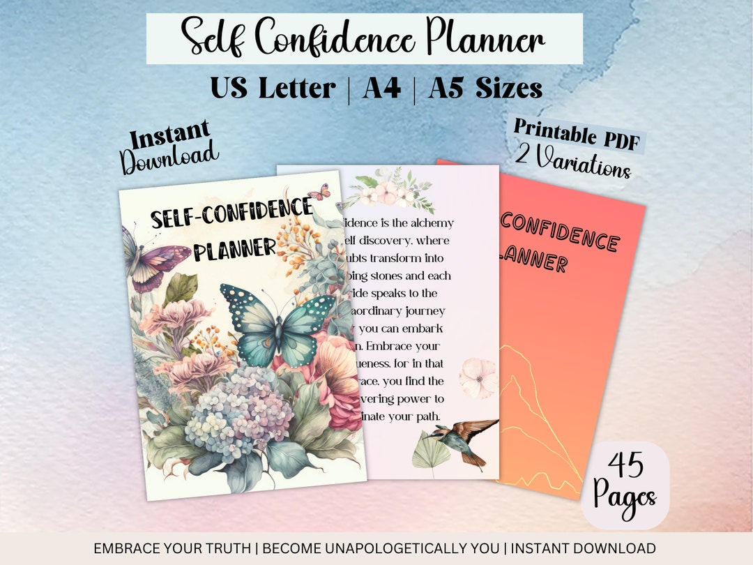 Self Confidence Planner, Self Esteem Workbook, A Self Love Journal for ...