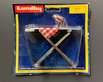 Vintage 1970s Lundby of Sweden Dollhouse MIP Rare Ironing Board and Iron