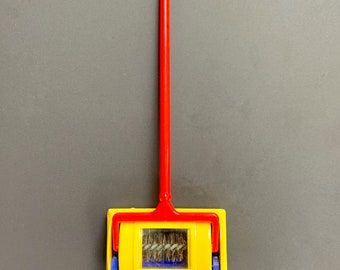 Rare Vintage Teeny Toy Colorful Hard Plastic Miniature Carpet Sweeper