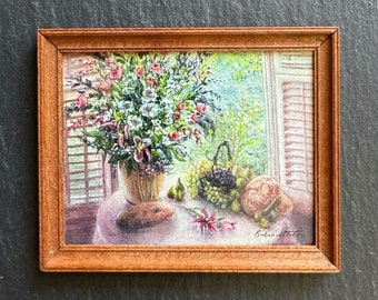 Beautiful Framed and Signed Copy of an Original Miniature Painting by IGMA Fellow Barbara Stanton