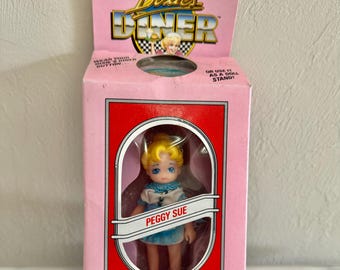 Vintage Tyco Dixie's Diner Peggy Sue Doll with Button Stand in Original Box