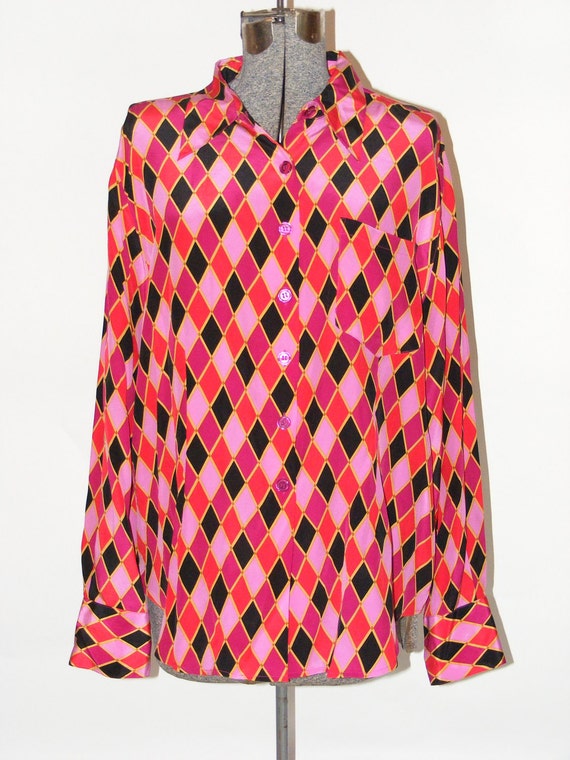 Items similar to Diane Von Furstenberg Silk Assets Blouse Size 1X on Etsy