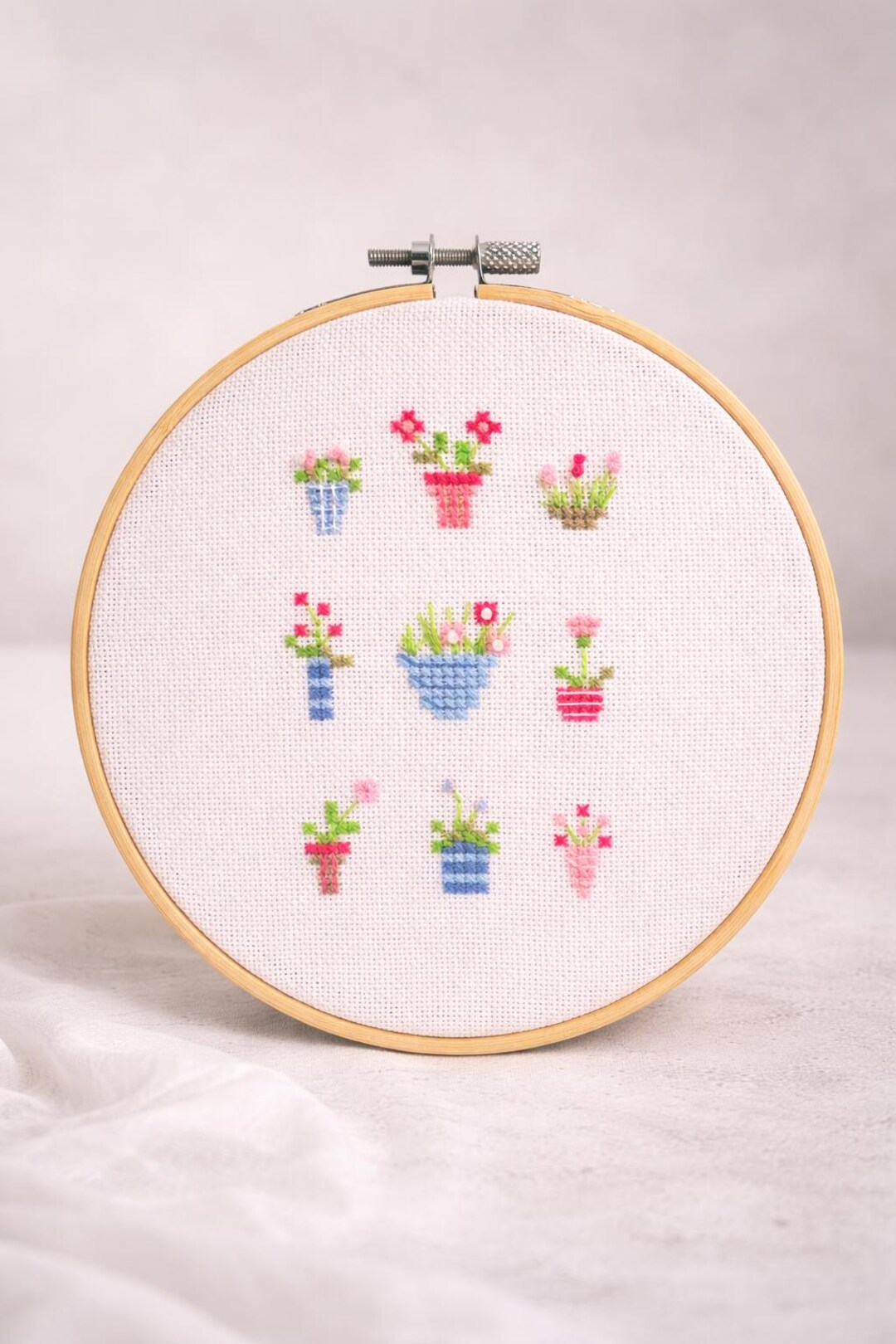 Hand Embroidered Mini Flower: Botanical Embroidery Hoop Art 5", Floral ...