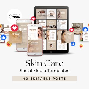 Skin Care Canva Template | Esthetician Instagram Posts | Skincare Content | Dermatologist Aesthetic Social Media Posts | Done For You Posts